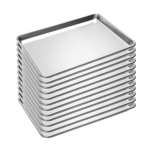 12 Pack 13 in. x 18 in. Commercial Half Size Aluminum Baking Sheet Pan for Oven Freezer Bakery Restaurant
