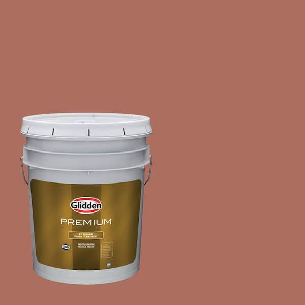 Glidden Premium 5 gal. PPG1066-6 Amaretto Semi-Gloss Exterior Latex Paint