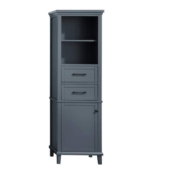Home Decorators Collection Merryfield 20 in. W x 16 in. D x 65 in. H Gray Freestanding Linen Cabinet