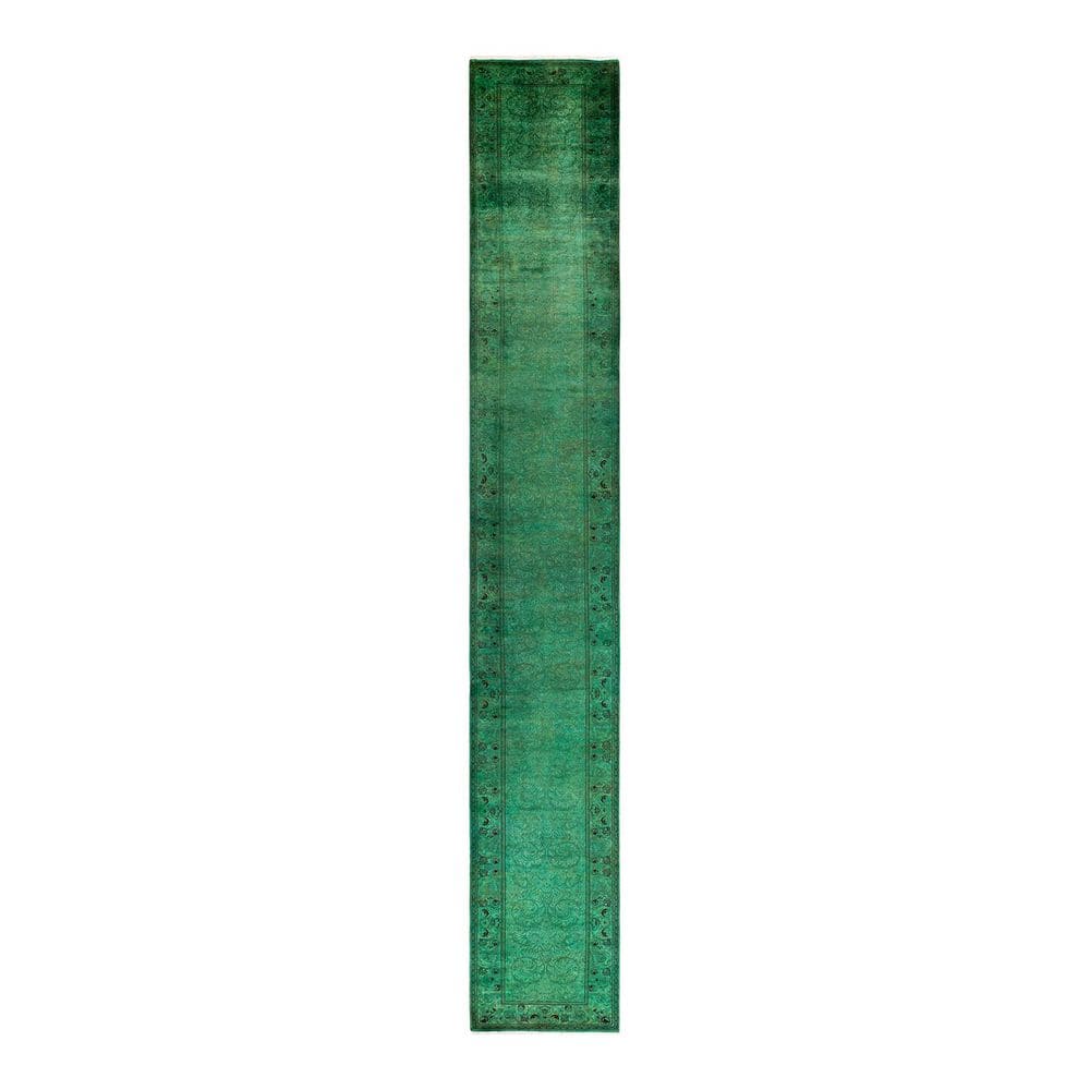 Overdyed Green 2 ft. 7 in. x 18 ft. 1 in. Wool Indoor Area Rug price history on PriceWatchPro