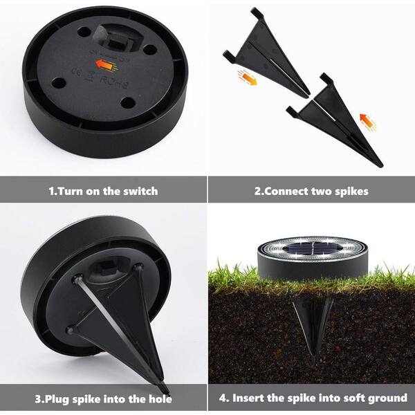 Waterproof LED Solar Buried Light – Colorful Auto-On At Night, 8-Hour Runtime, IP65, Polycarbonate – For Garden, Pathway, Lawn, Deck