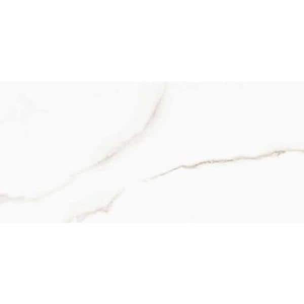 Sculpture White Matte Porcelain Stone Look Tile 12" x 24"