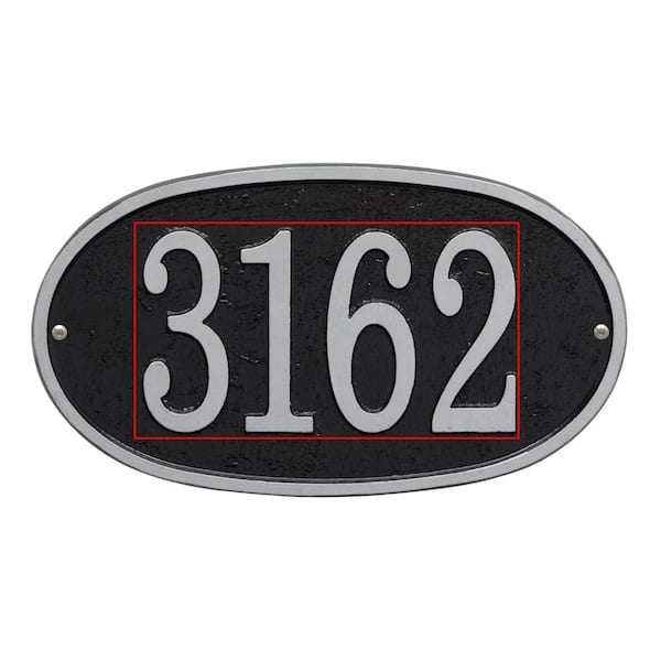 Whitehall Products Fast and Easy Oval House Number Plaque, Black