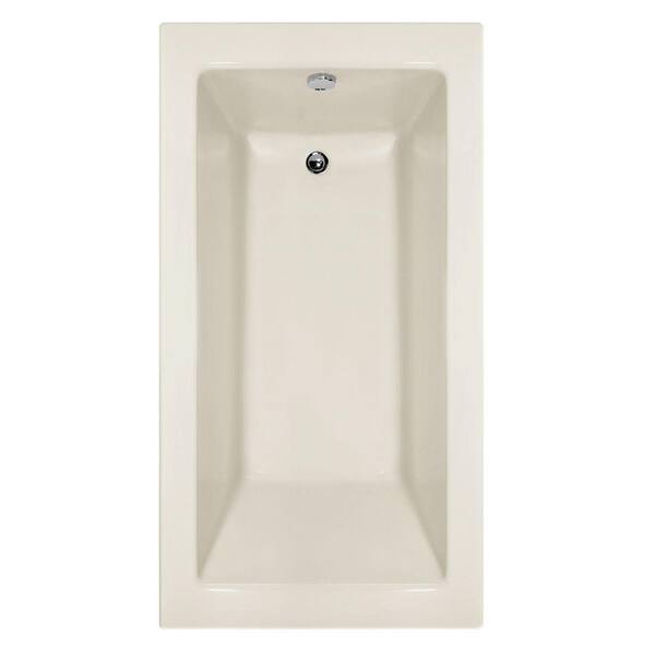 Hydro Systems Shannon 60 in. Acrylic Rectangular Drop-in Left Drain Soaking Tub in Biscuit