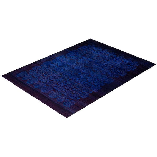 Overdyed Purple 10 ft. 2 in. x 13 ft. 6 in. Wool Indoor Area Rug