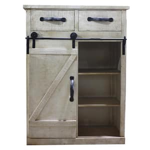 24 in. W x 13 in. D x 32 in. H White Linen Cabinet, 1 door, 2 drawers, and 3 shelves