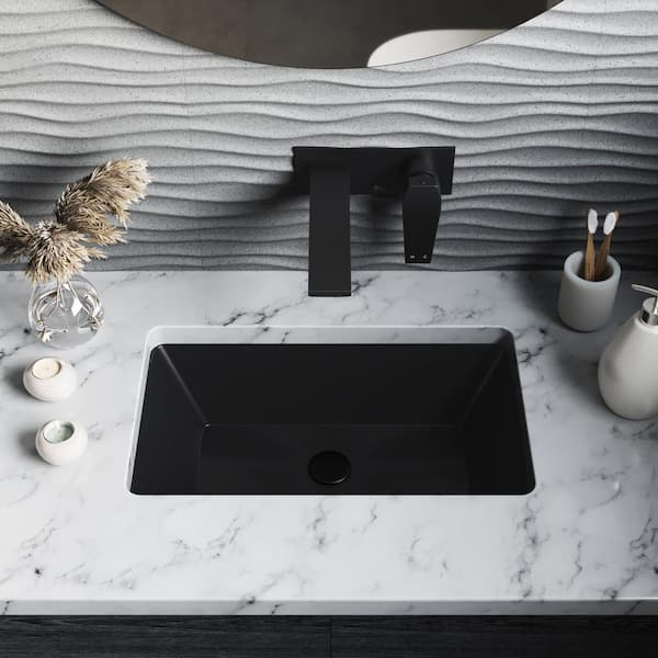 Swiss Madison Voltaire 21 in. Rectangle Undermount Bathroom Sink in Matte Black