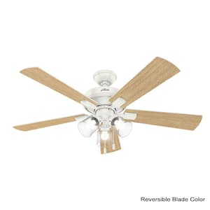 Crestfield 52 in. LED Indoor Fresh White Ceiling Fan with 3-Light Kit