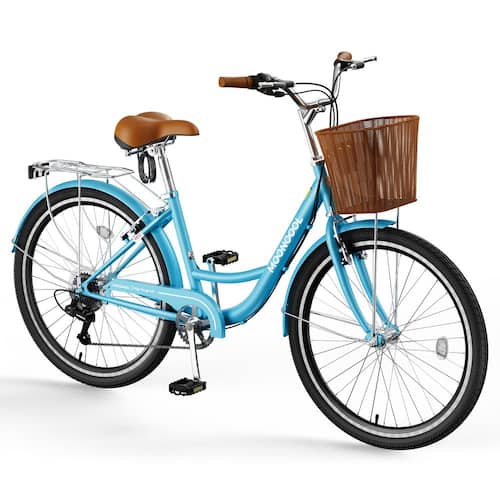 Womens Bikes Blue Beach Cruiser With Basket 24 Beach Cruiser Bike