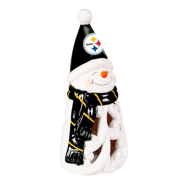 Pittsburgh Steelers Snowman LED Christmas Garden Statuary, 8 in.