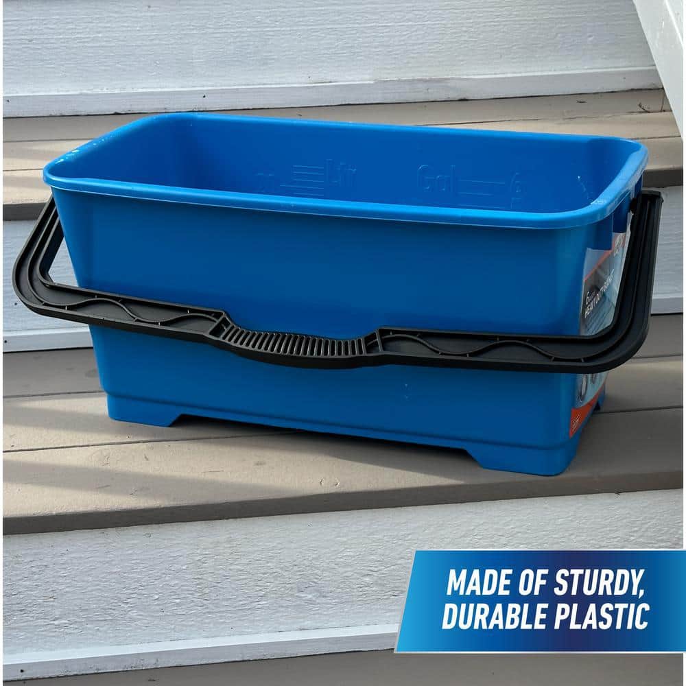 6 Gal. Heavy Duty Plastic Bucket | Unger Professional Heavy Blue Duty Gal Mop