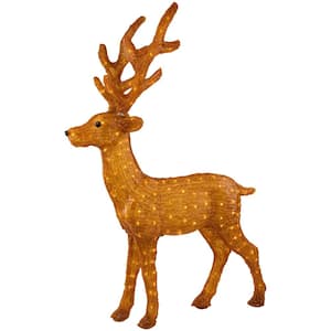 46 in. Lighted Commercial Grade Acrylic Standing Reindeer Christmas Display Decoration