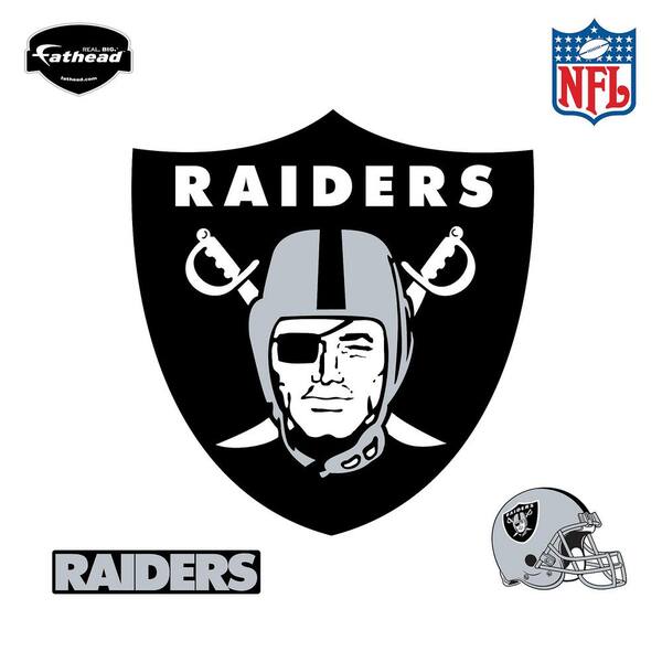 Fathead 40 in. H x 38 in. W Oakland Raiders Logo Wall Mural