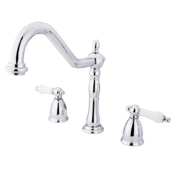 Kingston Brass Heritage 2-Handle Standard Kitchen Faucet in Polished Chrome