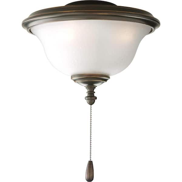 Progress Lighting Fan Light Kits Collection 2-Light Antique Bronze Ceiling Fan Light Kit