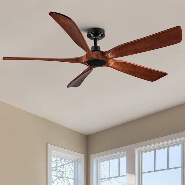 Avex 60 in. Black Brown Smart Indoor Wood Standard Downrod Mount Ceiling Fan with Remote Control