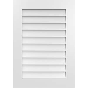 24 in. x 34 in. Rectangular White PVC Paintable Gable Louver Vent Non-Functional