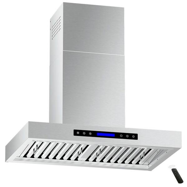 INATECK 30 in. 900 CFM Ducted Wall Mount Range Hood with Remote, Touch Control LCD, Long-Term Warranty in Stainless Steel