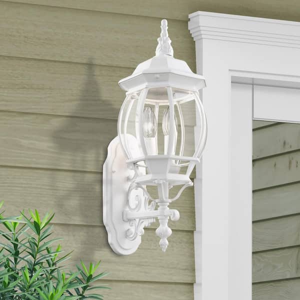 Yorkmont 3-Light Textured White Outdoor Wall Lantern