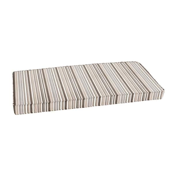 SORRA HOME 45 in. x 19 in. Indoor/Outdoor Corded Bench Cushion in Sunbrella Highlight Linen