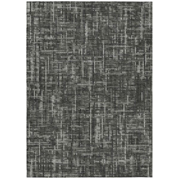Chantille Machine Washable Indoor/Outdoor Abstract ACN2130 Charcoal 3 ft. x 5 ft. Area Rug