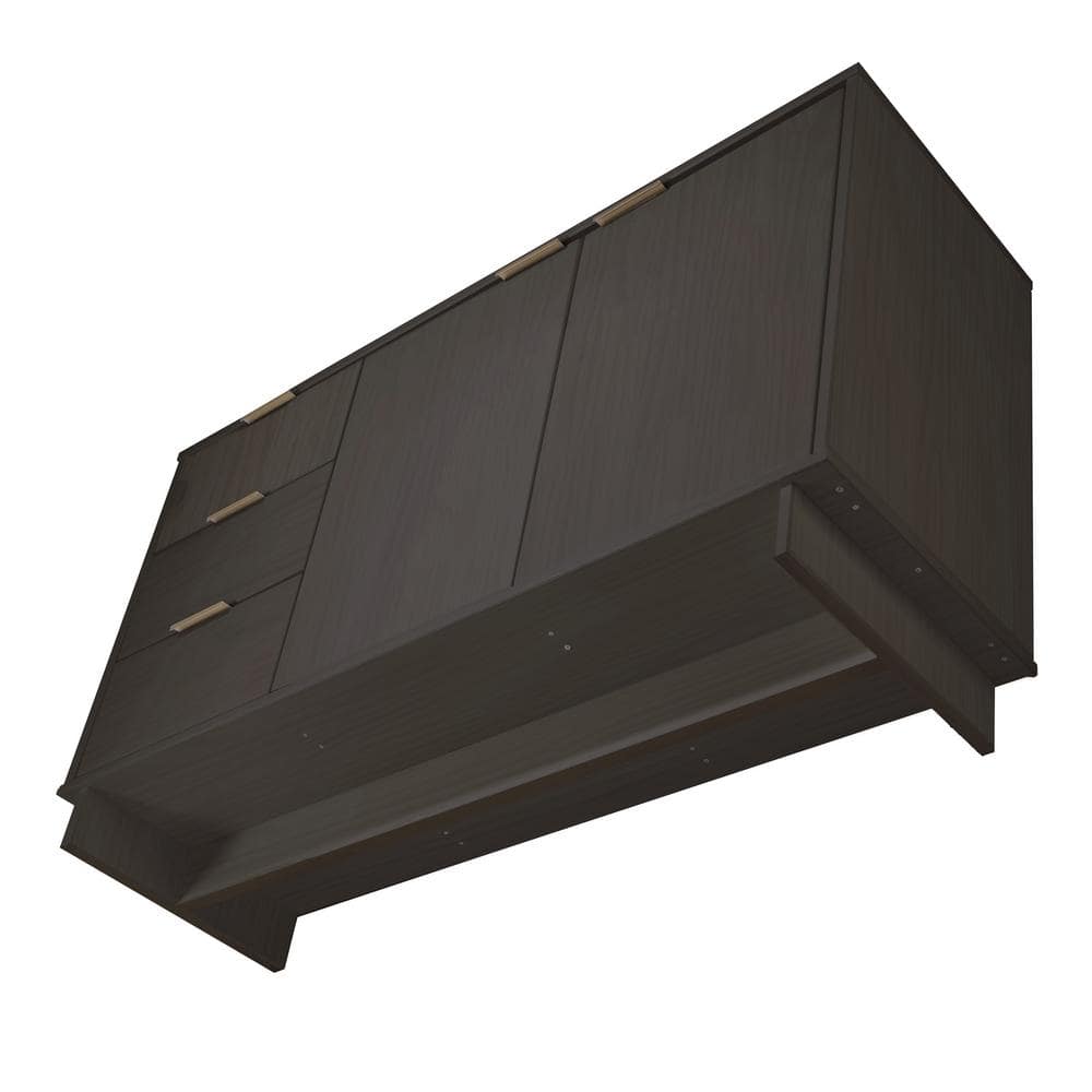 Granville Dark Gray Modern 3-Drawer Buffet Sideboard