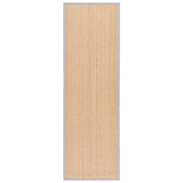 Natural Fiber 3 ft. x 8 ft. Maize/Brown Solid Color Runner Rug