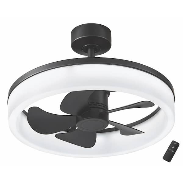 Dialstone 23 in. Indoor/Outdoor Matte Black Fandelier Ceiling Fan with Adjustable White LED with Remote Included