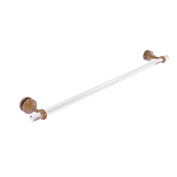 Allied Brass Pacific Grove Collection 30 in. Over-the-door Single Towel Bar in Brushed Bronze with Twisted Accents