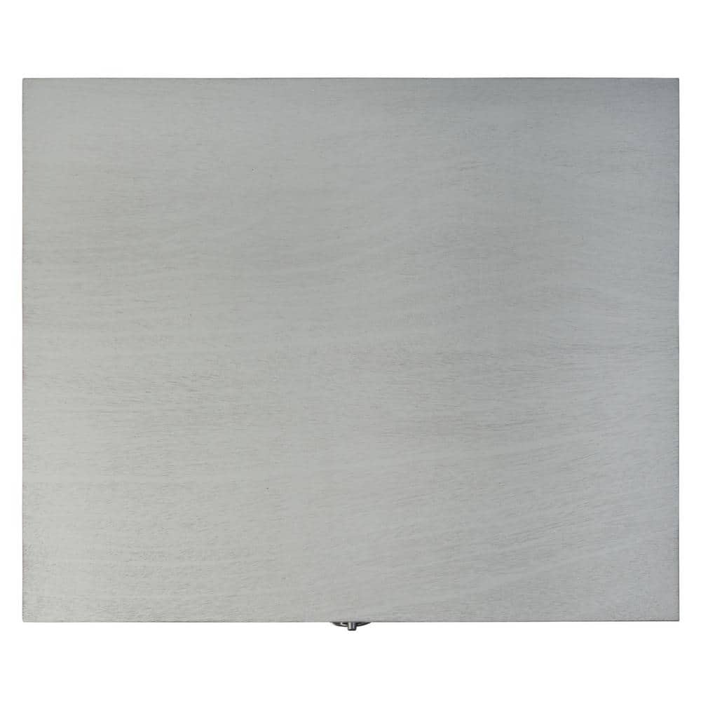 Distressed Gray Wood and Metal Accent Table with Storage