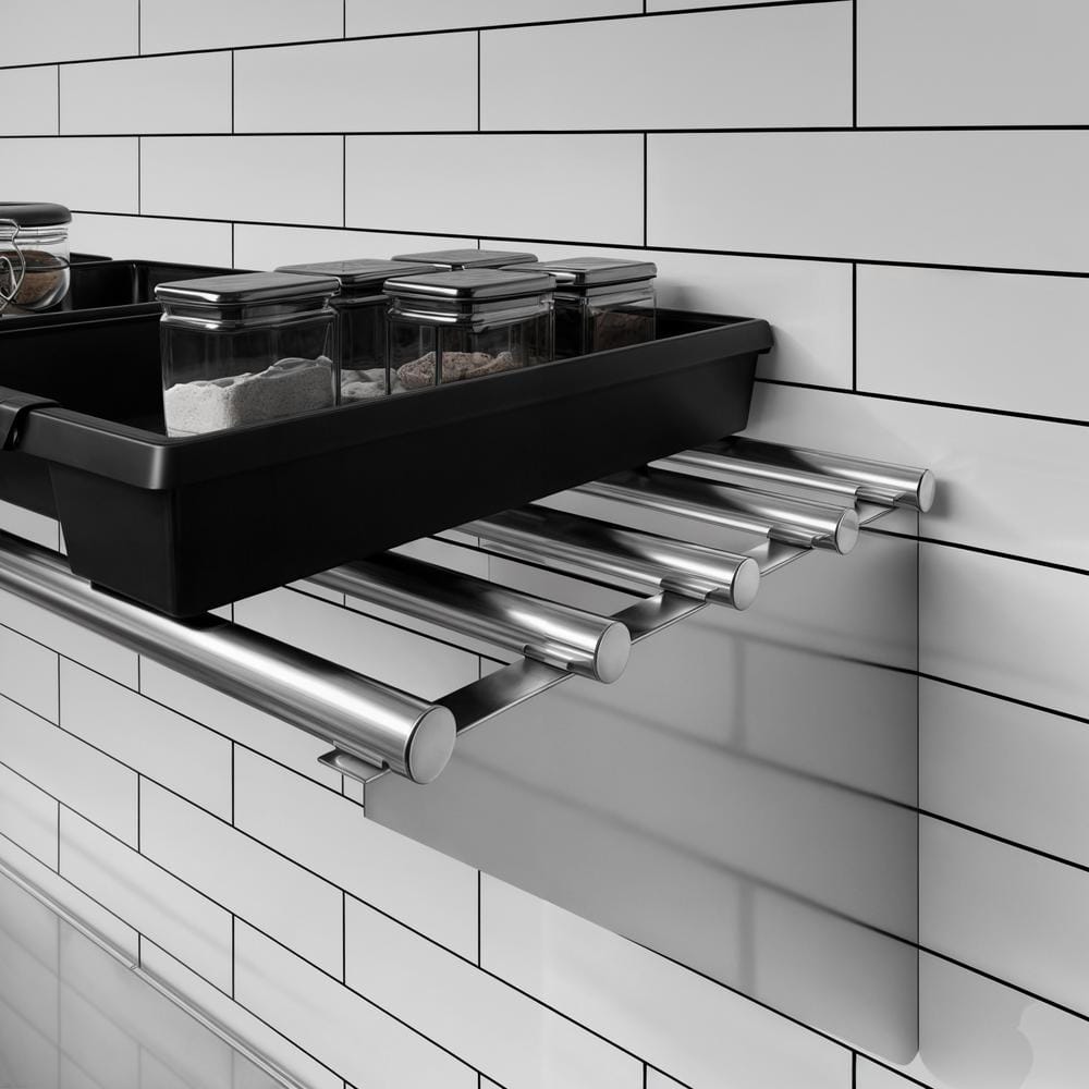 18in x 60in Stainless Steel Floating Wall Shelf with Brackets