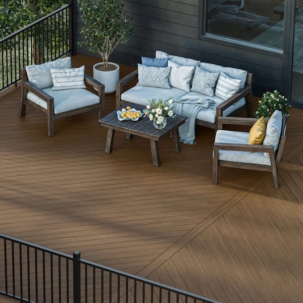 Summit 1 in. x 5-1/2 in. x 12 in. Boulder Slotted Composite Deck Board Sample