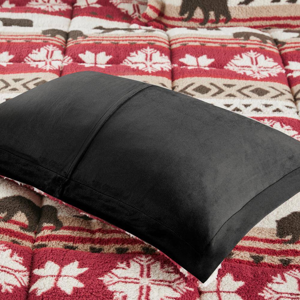 Full Red Reversible Down Alternative Microfiber Comforter Set