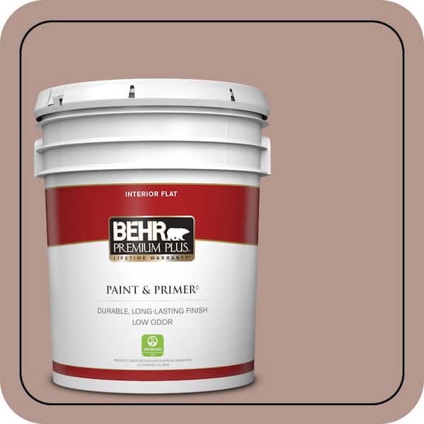 BEHR PREMIUM PLUS 5 gal. #N160-4 Sonora Rose Flat Low Odor Interior Paint & Primer