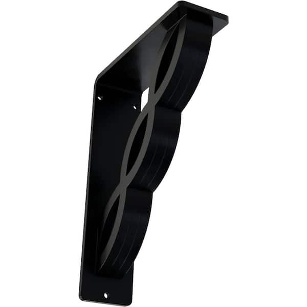 Ekena Millwork 2 in. x 8 in. x 5-1/2 in. Wrought Iron Triple Center Brace Loera Bracket