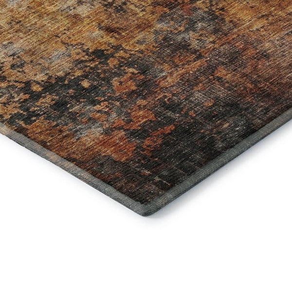 Mayfield Premium Machine Washable Abstract AMF1210 Paprika 3 ft. x 5 ft. Area Rug
