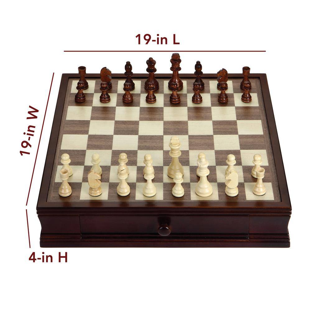 Prodigy 19-in Wooden Chess and Checkers Set