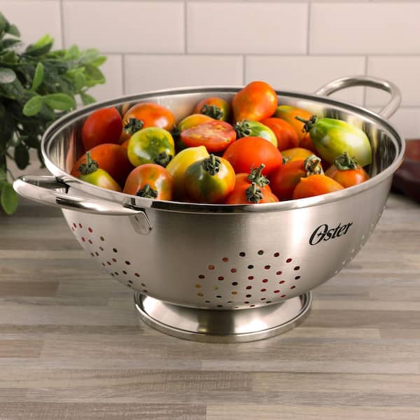 5 qt. Stainless Steel Colander in Brushed Silver
