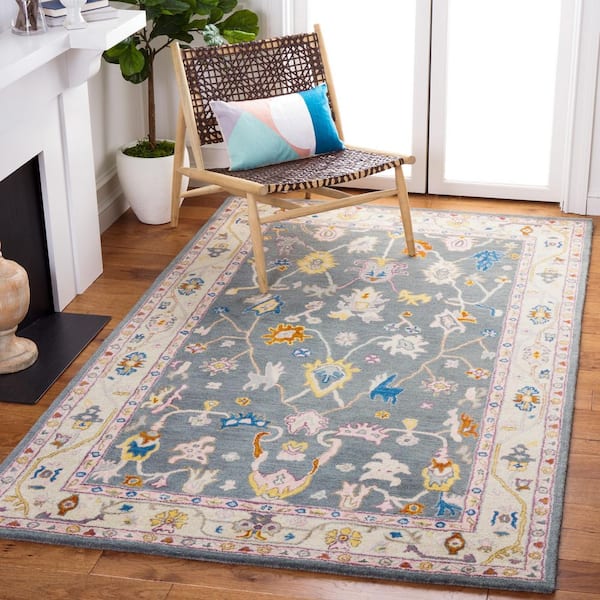 Anatolia 3 ft. x 5 ft. Dark Gray/Ivory Traditional Floral Area Rug