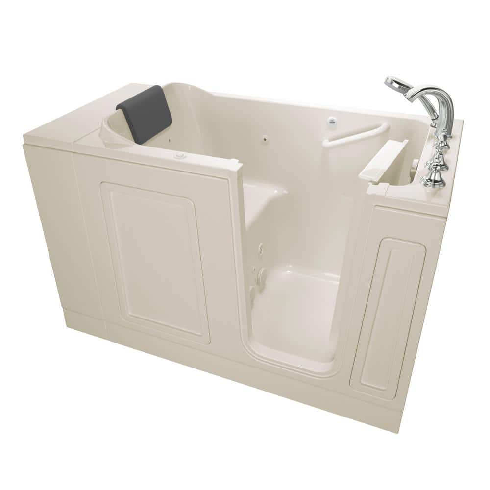 Acrylic Luxury 51 in. x 30 in. Right Hand Walk-In Whirlpool Bathtub in Line