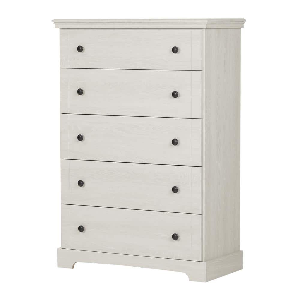 Avilla Winter Oak Cottage Style 5-Drawer Vertical Dresser