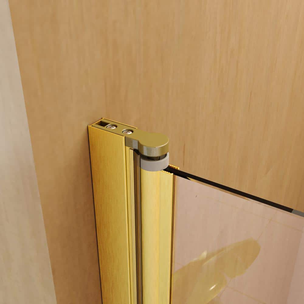 31"W x 55"H Brushed Gold Frameless Tempered Glass Bathtub Door
