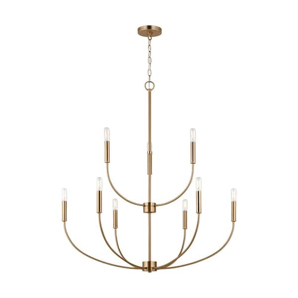 Generation Lighting Greenwich 9-Light Satin Brass Chandelier
