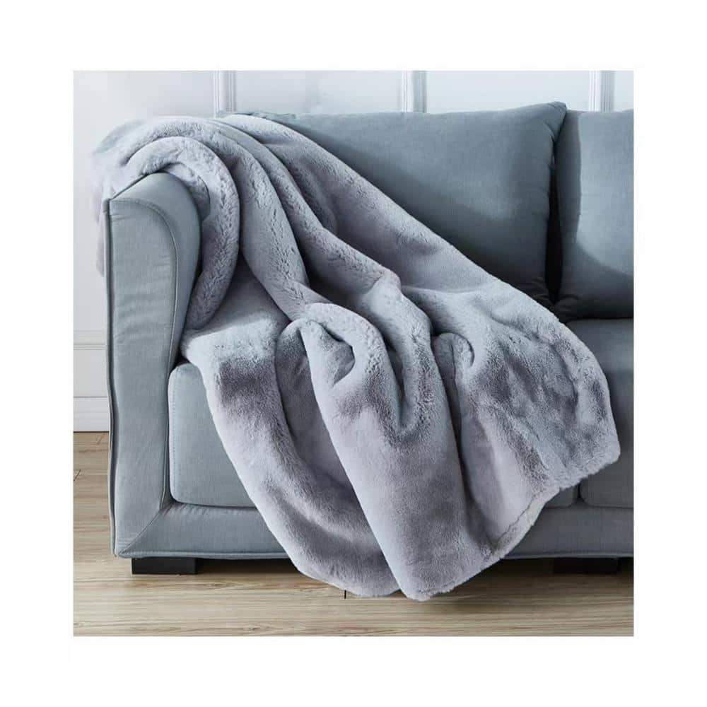 Gray Modern Decorative Throw Blanket Polyester Material is Soft and Comfort