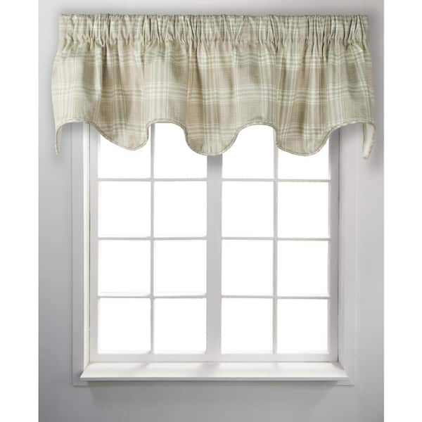 Ellis Curtain Bartlett 17 in. L Cotton Lined Scallop Valance in Natural