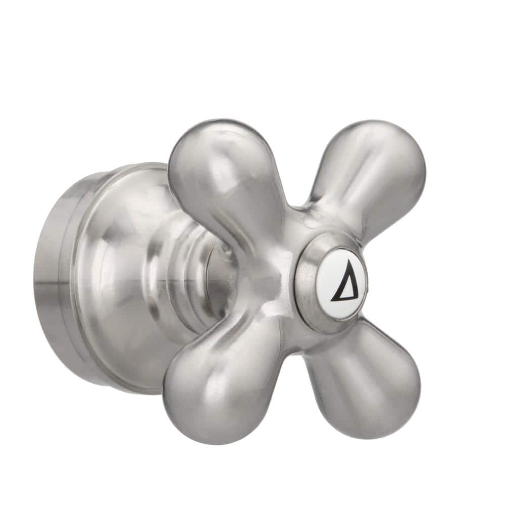 Brushed Nickel Cross-Arm Faucet Handle with Adapters