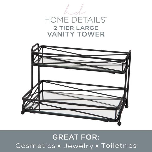 Home Details 2-Tier Sleek Vanity Tower in Matte Black 27173-MATTEBLK - The  Home Depot