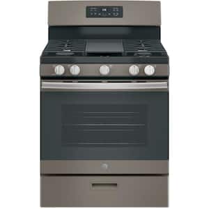 30 in. 5.0 cu. ft. Freestanding Gas Range in Slate with Griddle