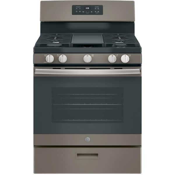 GE 30 in. 5.0 cu. ft. Freestanding Gas Range in Slate with Griddle