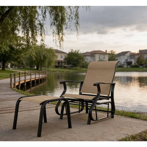 Metal Outdoor High Back Glider Chair Set with Multi-functional